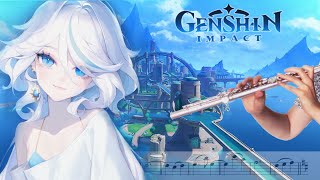 Fontaine OST  Genshin Impact Version 40 Gameplay  Flute Cover SHEET MUSIC [upl. by Ule727]