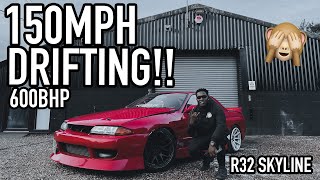 150MPH DRIFTING 😳 NISSAN SKYLINE R32 [upl. by Alansen]