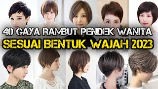 40 GAYA RAMBUT PENDEK WANITA SESUAI BENTUK WAJAH 2023 gayarambutwanita gayarambutpendekwanita [upl. by Ahsiekyt333]