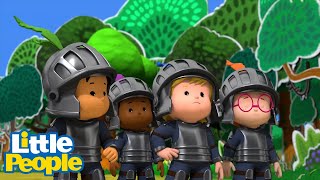 Little People  Little Knights VS Monster 👻  Educational Cartoons  Little People Fisher Price [upl. by Enilatan]