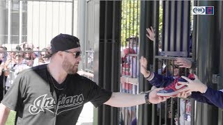 Jason Kipnis feels the love from Tribe fans at annual shoe toss [upl. by Enialehs]