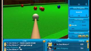 Gary Ridgway 107 break Flyordie snooker [upl. by Enajiram]