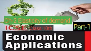 Elasticity of demand Chapter2 ICSE Class Xth Part1 [upl. by Milore]