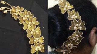 Hair brooch making at home  Hair brooch design  Hair brooch for wedding [upl. by Tenahs373]