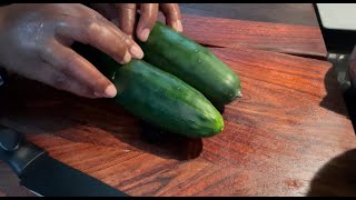 Marketmore Cucumber Tasting 1st Cucumber Harvest of the Season [upl. by Arhsub]