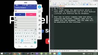 Android ListView from SQLite DatabaseDownload Source code [upl. by Jarred184]