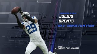 JULIUS BRENTS  quotINSTANT IMPACTquot  WK 3 FILM STUDY OF THE COLTS ROOKIE CORNER colts indianapolis [upl. by Nawud755]