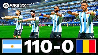 FIFA 23  MESSI RONALDO MBAPPE NEYMAR ALL STARS  ARGENTINA 110  0 ROMANIA [upl. by Euphemie]