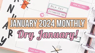 January 2024 Monthly Plan With Me amp Dry January Tracker Happy Planner [upl. by Seyah]