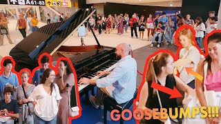 PARADISE by Coldplay and people got GOOSEBUMPS 😮 Public Piano Performance at Rome Airport [upl. by Enivid]