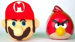 Playdoh Mario Surprises Disney Eggs and More [upl. by Elmaleh]