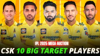 IPL 2025  CSK Top 10 Target Players List  Chennai Super Kings Target Players 2025  CSK Squad [upl. by Nimesay]