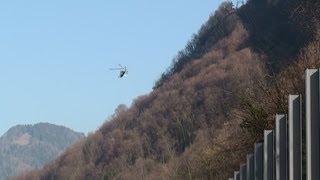 HelikopterArbeiten beim Baumfällen Rodungsarbeiten [upl. by Reyam]