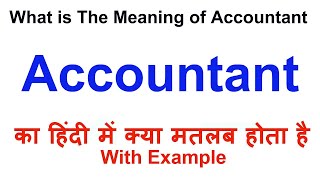 Accountant Meaning in Hindi  Accountant Definition  Accountant Ka Matlab Kya Hota Hai [upl. by Donald]