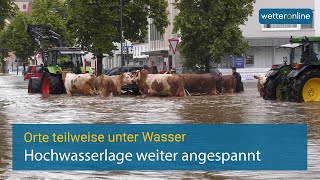 Die Hochwasserlage in Süddeutschland ist weiterhin angespannt [upl. by Sally]