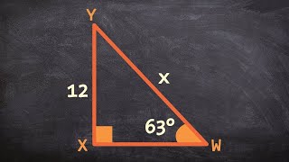 Using the sine function to find the missing length of the hypotenuse [upl. by Doownelg154]