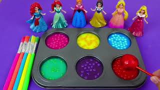 Satisfying Video I How to make Princess Lolipops in to Heart Pool AND Rainbow Painted Cutting ASMR [upl. by Drofnas]