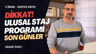 ULUSAL STAJ PROGRAMI HEM DE ASGARİ ÜCRET ÖDEMELİ [upl. by Clair321]