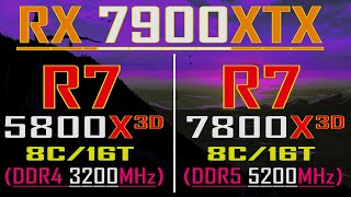 RYZEN 7 5800X3D vs RYZEN 7 7800X3D  RX 7900 XTX  PC GAMES TEST [upl. by Ahcropal14]