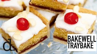 Iced Bakewell Tart Tray Bake  delicious Magazine [upl. by Collimore]