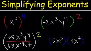 Simplifying Exponents With Fractions Variables Negative Exponents Multiplication amp Division Math [upl. by Nemlaz420]