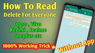 How to read deleted message on whatsapp in Vivo Oppo Redmi Realme Oneplus  without app [upl. by Blynn356]