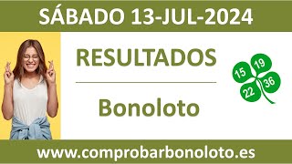 Resultado del sorteo Bonoloto del sabado 13 de julio de 2024 [upl. by Ibrahim]