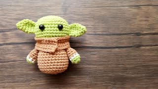 BABY YODA INSPIRED  HOW TO CROCHET  AMIGURUMI TUTORIAL  FAN ART [upl. by Elo]