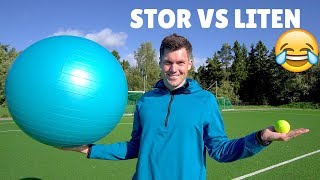 Tester Stor vs Liten Ball 😂 [upl. by Inoek]