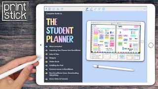 Digital Student Planner  Print Stick Planner Bundle  GoodNotes [upl. by Festatus]