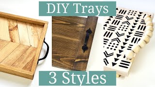 DIY Wooden Tray Ideas  3 Popular Style Wooden Trays to Make [upl. by Shaum78]