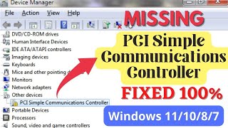 How to Fix PCI Memory Controller  pci communication controller memory controller driver missing [upl. by Lavery638]