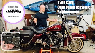 Harley Twin Cam Cam Chain Tensioner Replacement Part 1 [upl. by Scandura998]