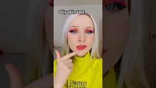 Oily skin test🚀🤪💖 beauty makeup [upl. by Brecher18]