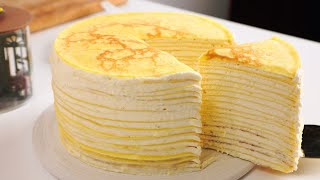 榴蓮千層蛋糕 零失敗  Durian Mille Crepe Cake [upl. by Lemmueu]