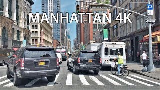 Driving Downtown  Manhattan 4K  New York City USA [upl. by Yenroc]