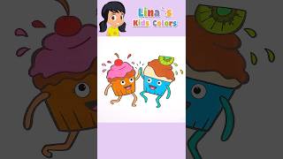 Fun cupcakes  Kids Song 🌈 Doodle  Coloring for kids [upl. by Krantz]