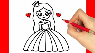 HOW TO DRAW A PRINCESS  HOW TO DRAW A GIRL EASY STEP BY STEP  كيف ترسم أميرة [upl. by Hersch]