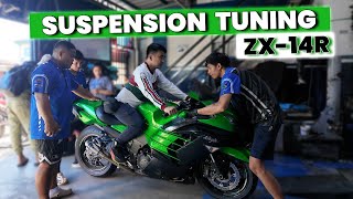 Kawasaki ZX14R Suspension Tuning [upl. by Oikim]