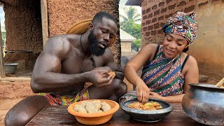 African Village life  Cooking Most Appetizing TRADITIONAL FOOD in the VILLAGE  West Africa [upl. by Airdnax]