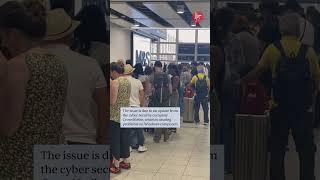 Biggest global IT outage in history causes queue chaos at Gatwick airport [upl. by Aay]