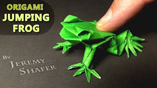 How to Make an Origami Jumping Frog 🐸 with 8 Fingers and 10 Toes and it JUMPS FAR [upl. by Aihsemak]