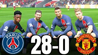 FIFA 23  MESSI RONALDO MBAPPE NEYMAR amp ALL STARS  PSG 28  0 MANCHESTER UNITED [upl. by Adian]