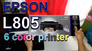 EPSON L805 Product preview  Opening installing ink and software and testing [upl. by Htieh]