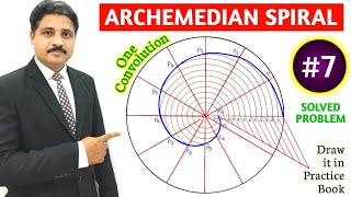 HOW TO DRAW AN ARCHIMEDEAN SPIRAL IN ENGINEERING GRAPHICS AND DRAWING SOLVED PROBLEM 7 [upl. by Nodnrb]