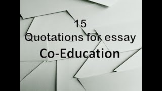 Quotes about Coeducation for essay writing  Hafsa Mehreen [upl. by Sadoff]