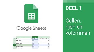 GOOGLE SPREADSHEETS 1  Cellen rijen en kolommen [upl. by Ennaillek]