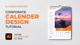 How To Make 2025 A3 Page Wall Calendar Design In Adobe Illustrator CC 2024 [upl. by Herrle]