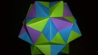 Modular Origami  Sonobe Small Triambic Icosahedron  From 30 Sheets of paper [upl. by Barram]