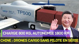 Déjà 200 Ventes！Chine lance production de drones de transport：800 kg de charge 1800 km dautonomie！ [upl. by Castillo]